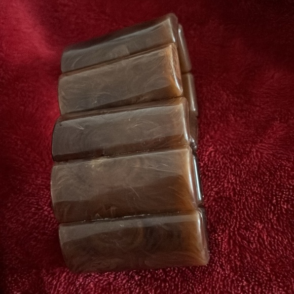 Vintage style Chocolate Brown Chunky Stretch  cuff bracelet - Picture 7 of 11